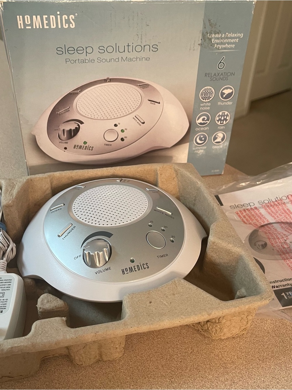 HoMedics Sleep Solutions Portable White Noise Sound Machine
